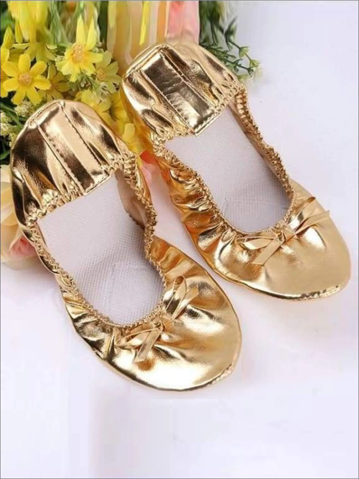 Metallic Gold Belly Dance Genie Costume Shoes By Liv and Mia