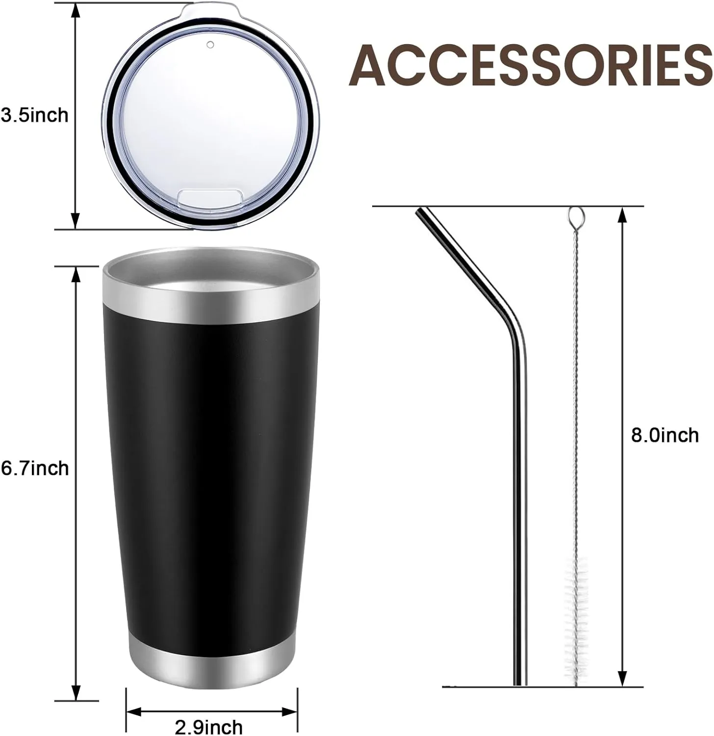 MEWAY 20oz Tumbler 2 Pack Double Wall Vacuum Insulated Travel Mug Bulk, Mix Color Stainless Steel Tumblers with Lid and Straw, Durable Powder Coated Coffee Cups for Cold & Hot Drinks（Mix Color, 2