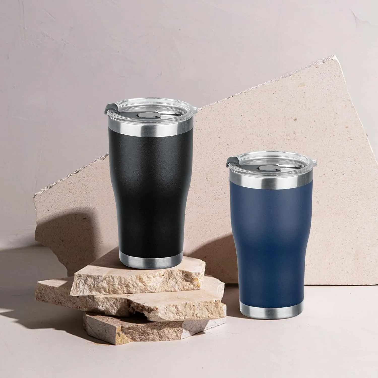 MEZMUT 20oz Coffee Tumbler with Lid and Straw Double Wall Vacuum Insulated Cup Stainless Steel Travel Mugs Insulated for Hot and Cold Leakproof Powder Coated Tumbler for Indoor and Outdoor