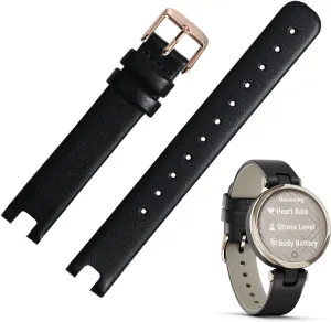 Miimall Leather Watch Band Compatible with Garmin Lily Smartwatch Strap, Replacement Watch Band Quick Release Strap Adjustable Stylish Wristband Accessories Bracelet Fit for Garmin Lily
