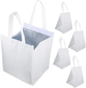 Mikinona 5pcs Insulated Food Bag Portable Cooler Bag for Takeout Thermal Containment Insulated Snack Cooler for