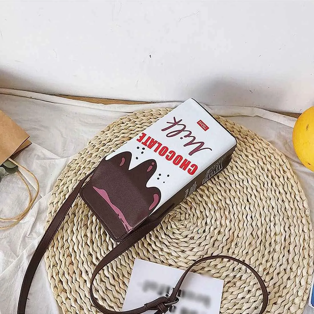 Milk Box Shoulder Bag PU Leather Cellphone Bag Small Crossbody Bags for Women