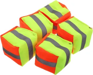 Mini Corn Hole Bags Reflective Strips 5pcs Set Canvas Bean Bags Outdoor Toys Rice Husk Filling Preschool Activities Safe Night Play