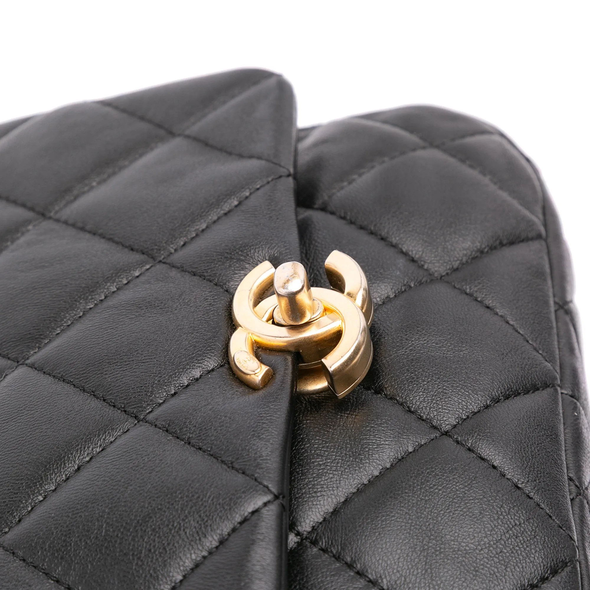 Mini Quilted Lambskin Lacquered Chain Flap