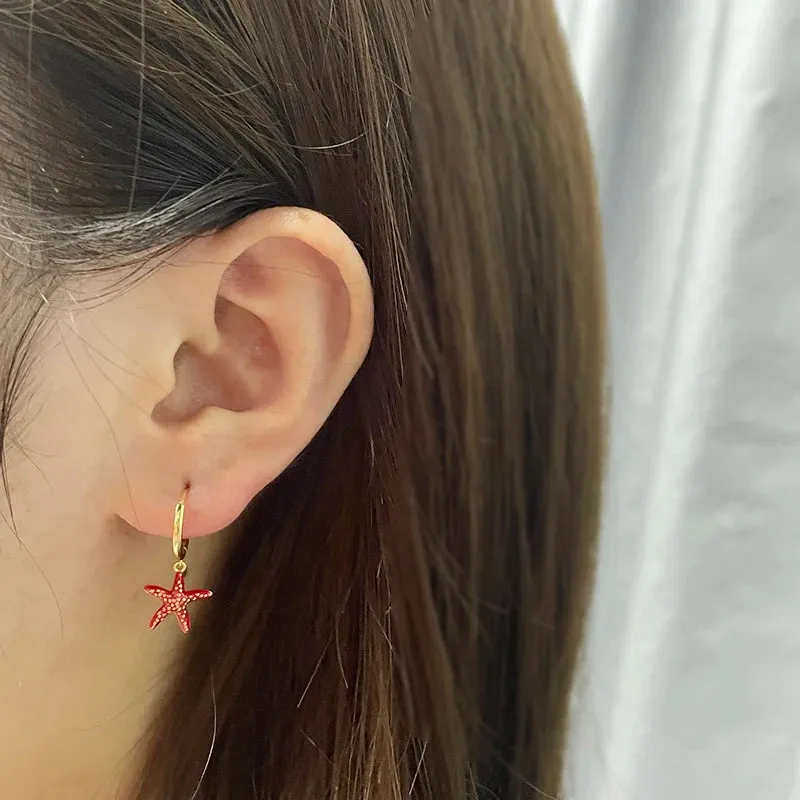 Mini Red Flamenco Dance Shoe Dangle Earrings