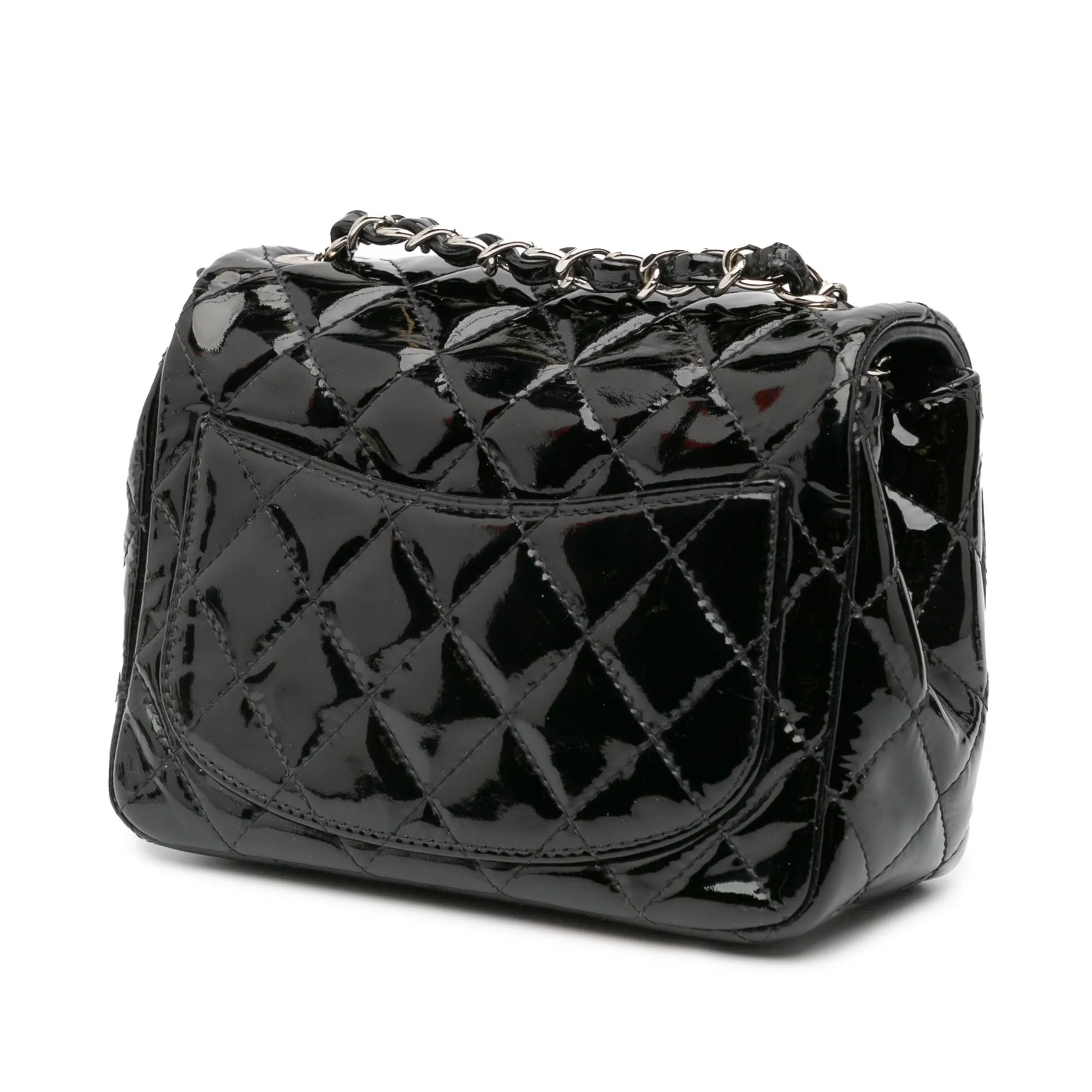 Mini Square Classic Patent Single Flap