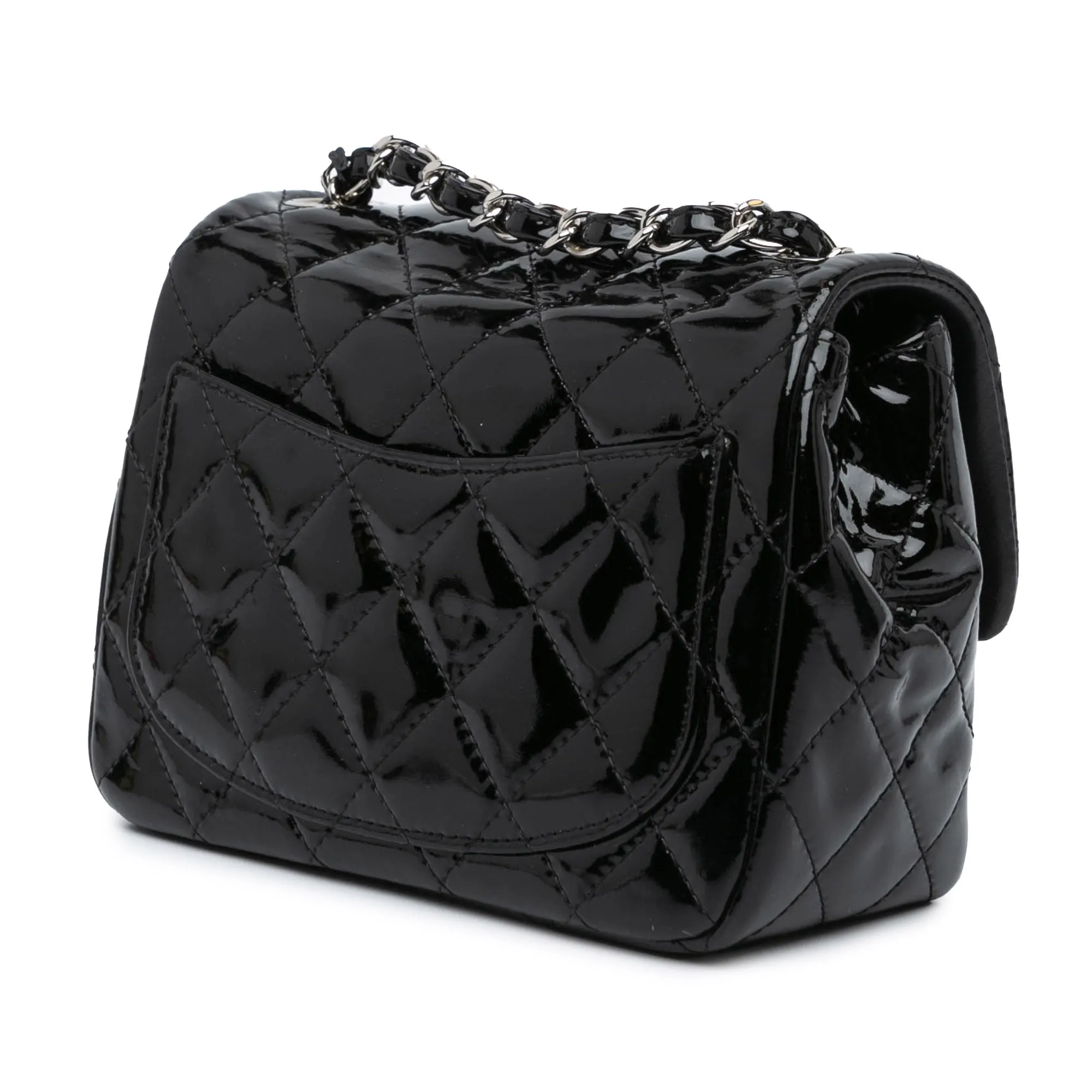 Mini Square Classic Patent Single Flap