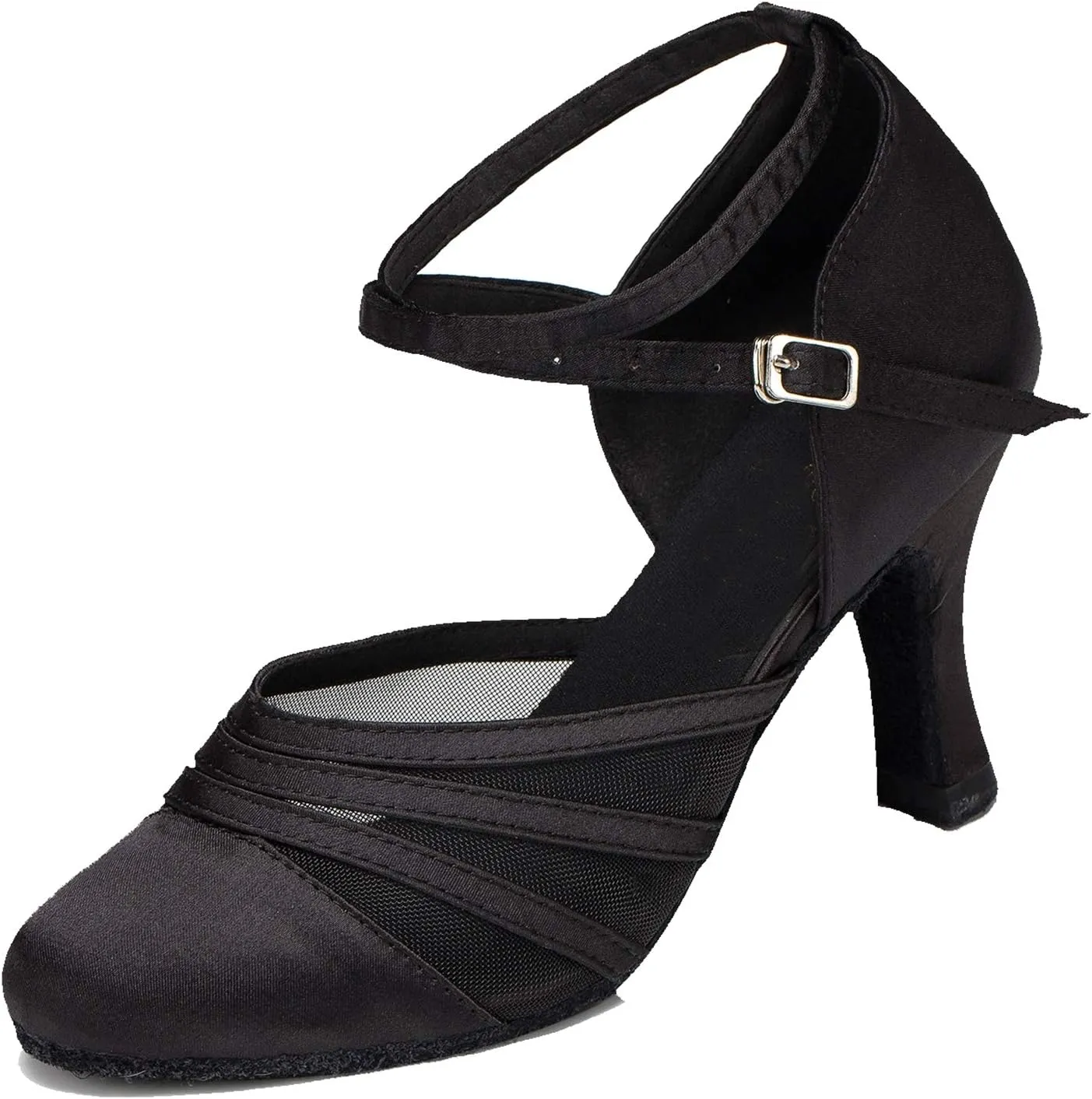 Minishion Women's Closed Toe Dance Heels Comfortable Ballroom Dancing Pumps