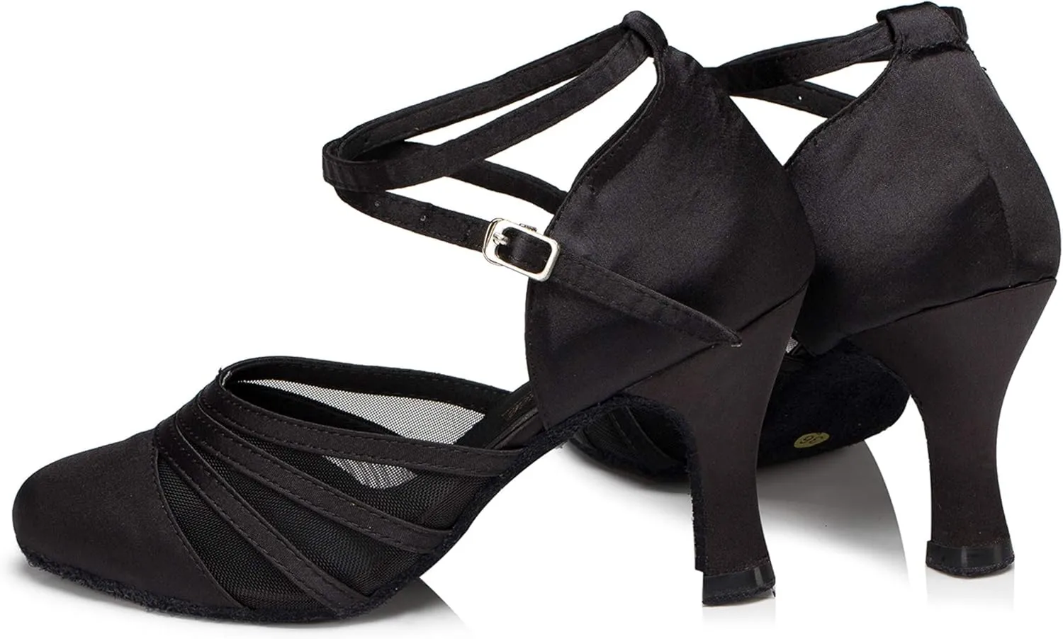 Minishion Women's Closed Toe Dance Heels Comfortable Ballroom Dancing Pumps