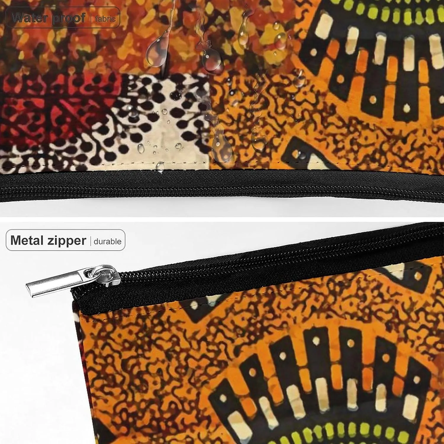 Mixed African Graphic Print Multi Functional Large Space Portable Makeup Bag