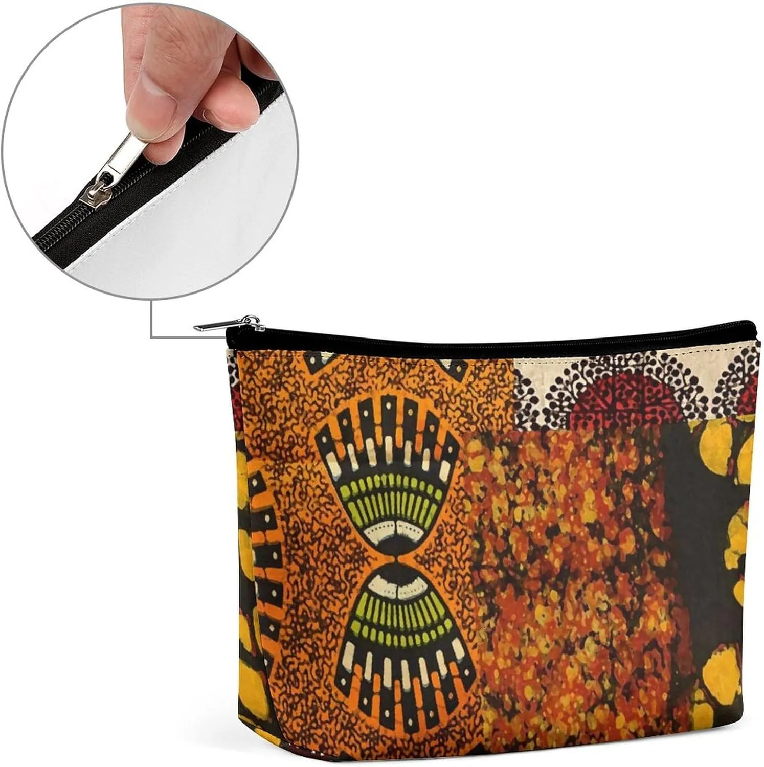 Mixed African Graphic Print Multi Functional Large Space Portable Makeup Bag
