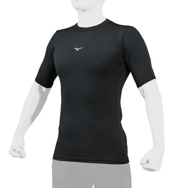 MIZUNO Baseball Undershirt Short Sleeve Top Low Neck Inner Wear Softball 12JABC31