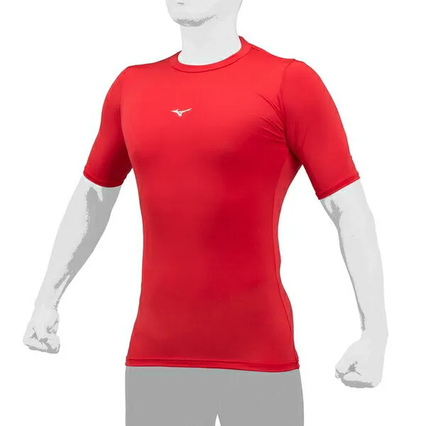 MIZUNO Baseball Undershirt Short Sleeve Top Low Neck Inner Wear Softball 12JABC31