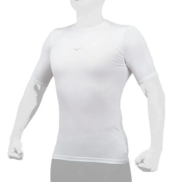 MIZUNO Baseball Undershirt Short Sleeve Top Low Neck Inner Wear Softball 12JABC31