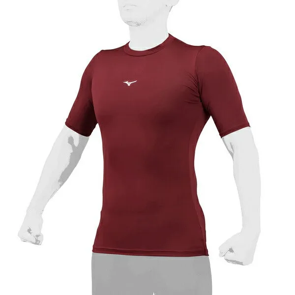 MIZUNO Baseball Undershirt Short Sleeve Top Low Neck Inner Wear Softball 12JABC31