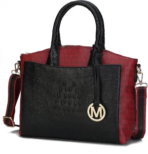 MKF Collection Tote Bag for Women, Vegan Leather Pocketbook Top-Handle Crossover Purse Handbag