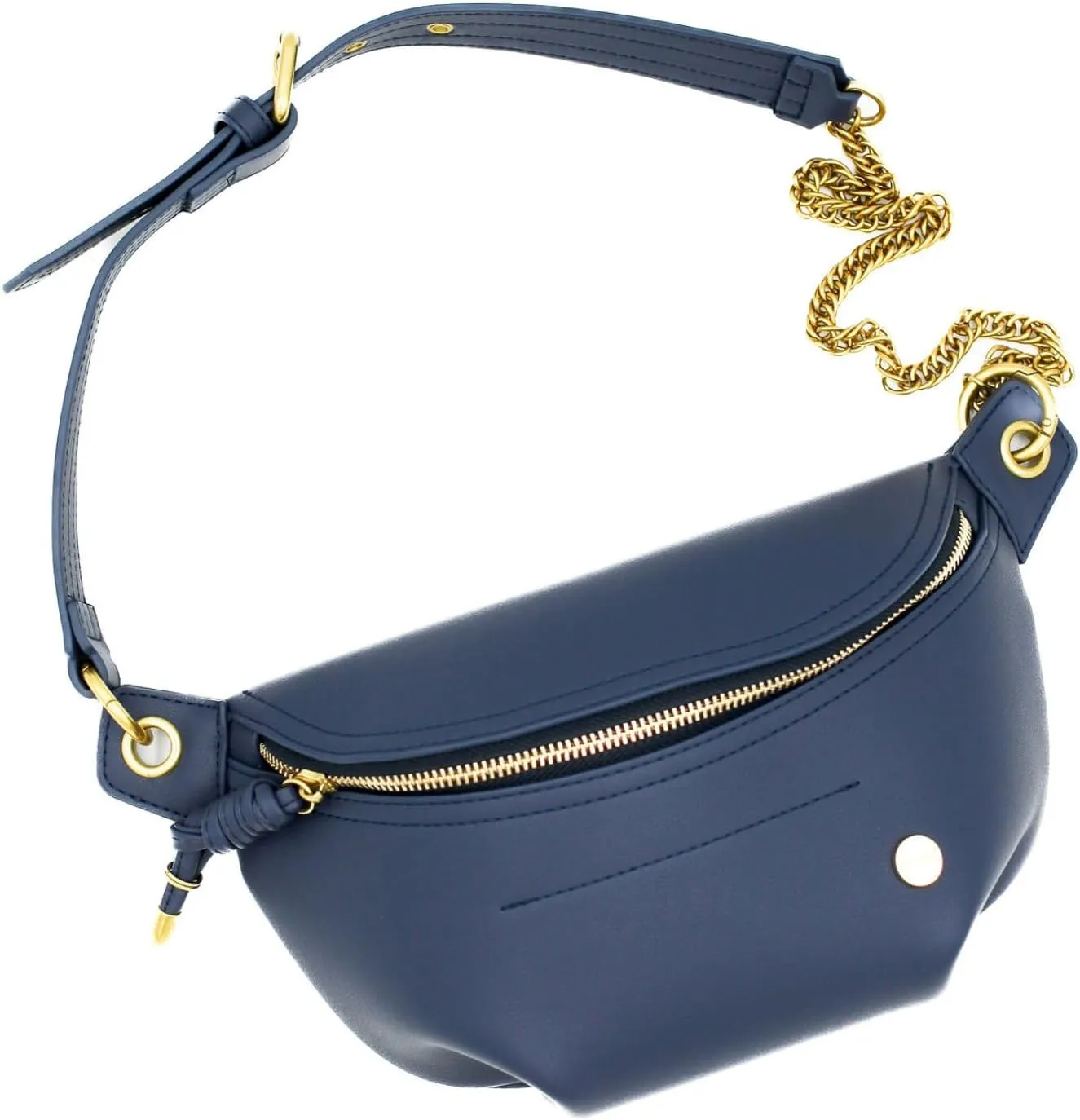 Modern Chic Belt Bag for Women - Catherine Vegan Leather Belt Bag, Crossbody Bag with Chain Strap and Interior Pocket