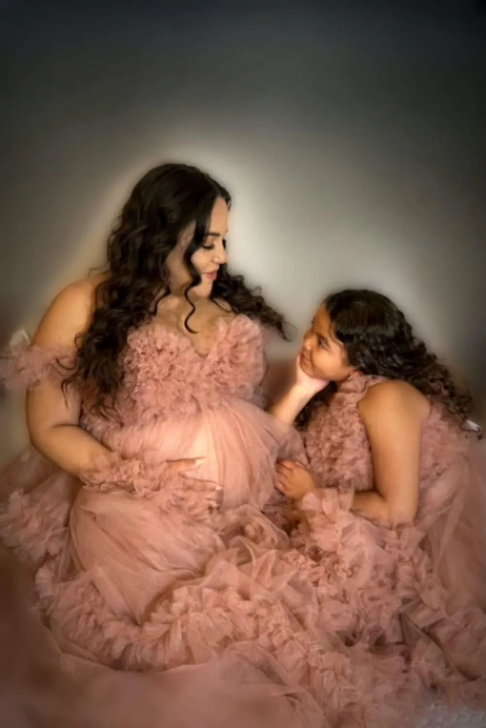 Molisa Tulle Maternity Dress for Photoshoot Puffy Ruffles Bridal Lingerie Bathgown Sheer Baby Shower Pregnancy Gowns