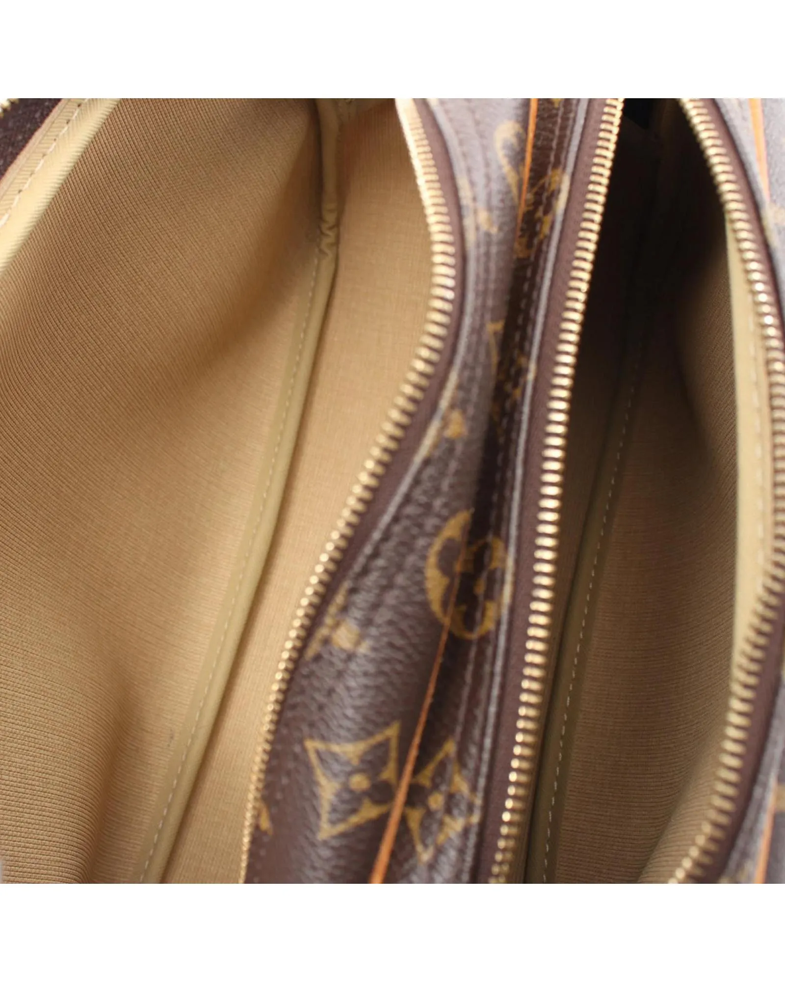 Monogram Canvas Reporter Bag with Leather Trim and Adjustable Strap