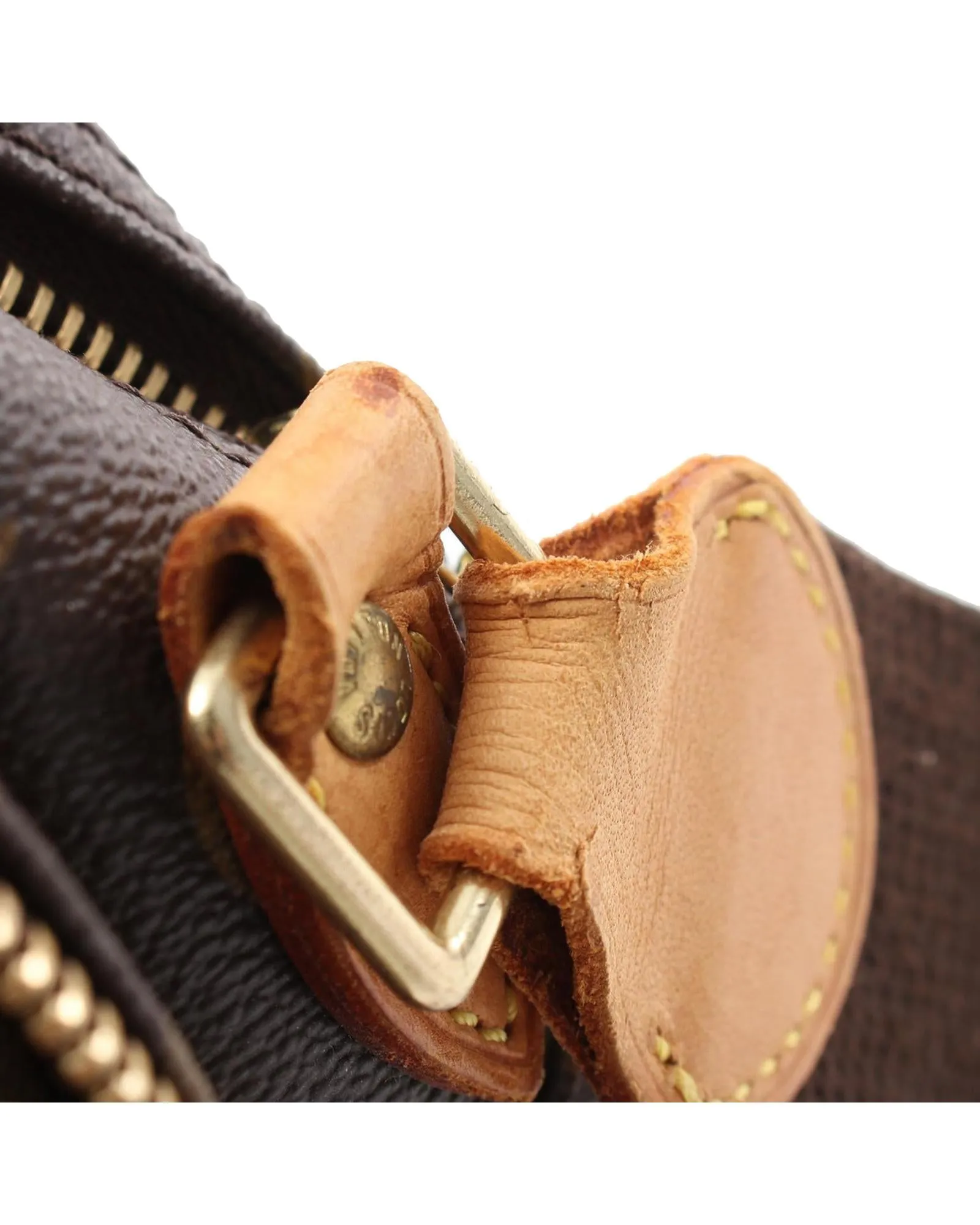 Monogram Canvas Reporter Bag with Leather Trim and Adjustable Strap