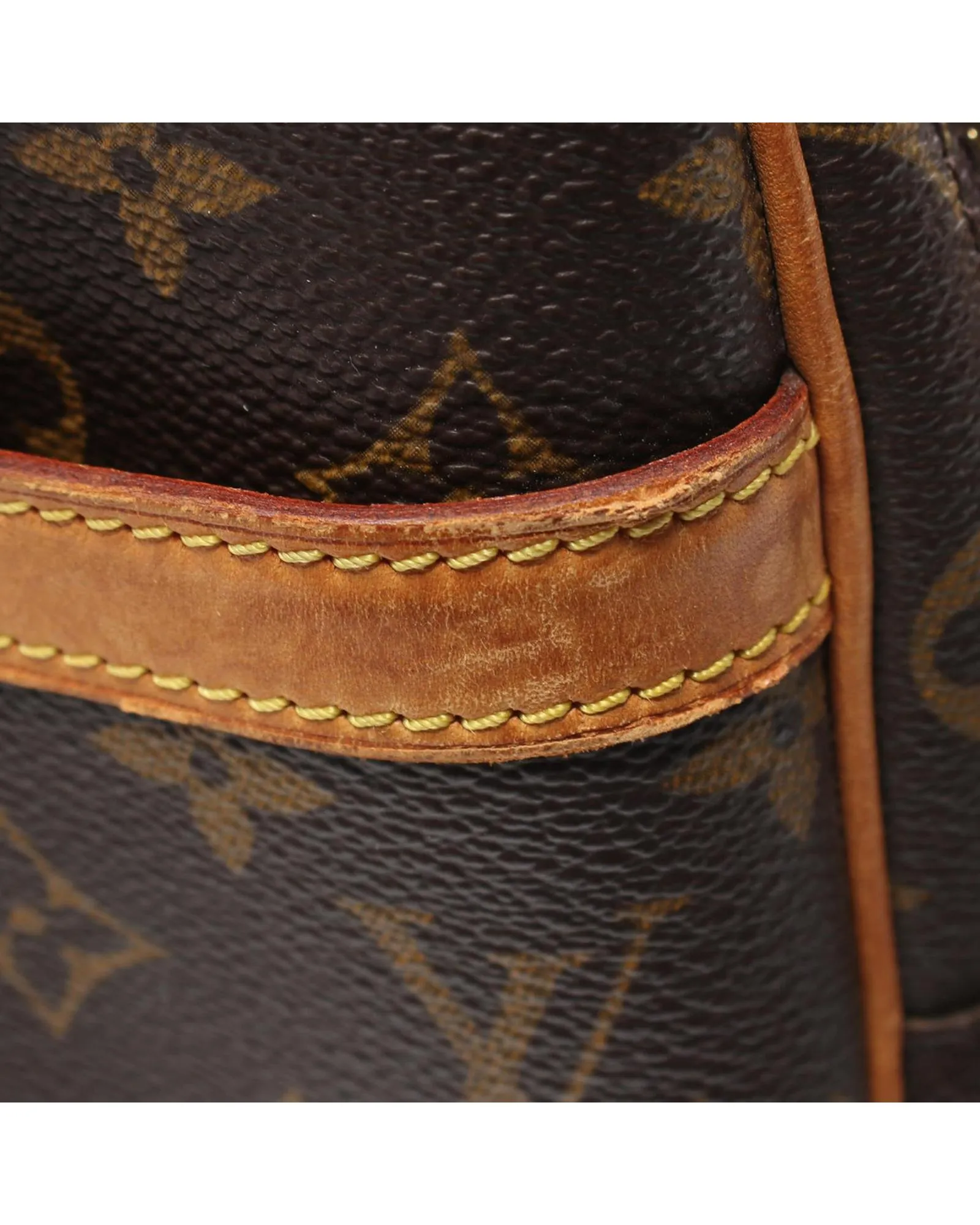 Monogram Canvas Reporter Bag with Leather Trim and Adjustable Strap
