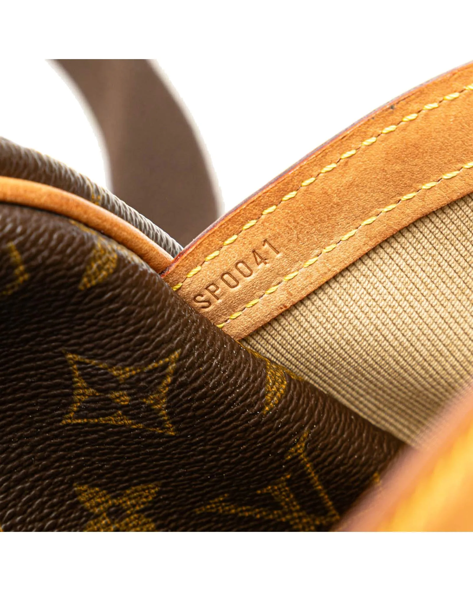 Monogram Canvas Reporter Bag with Leather Trim and Double Compartments