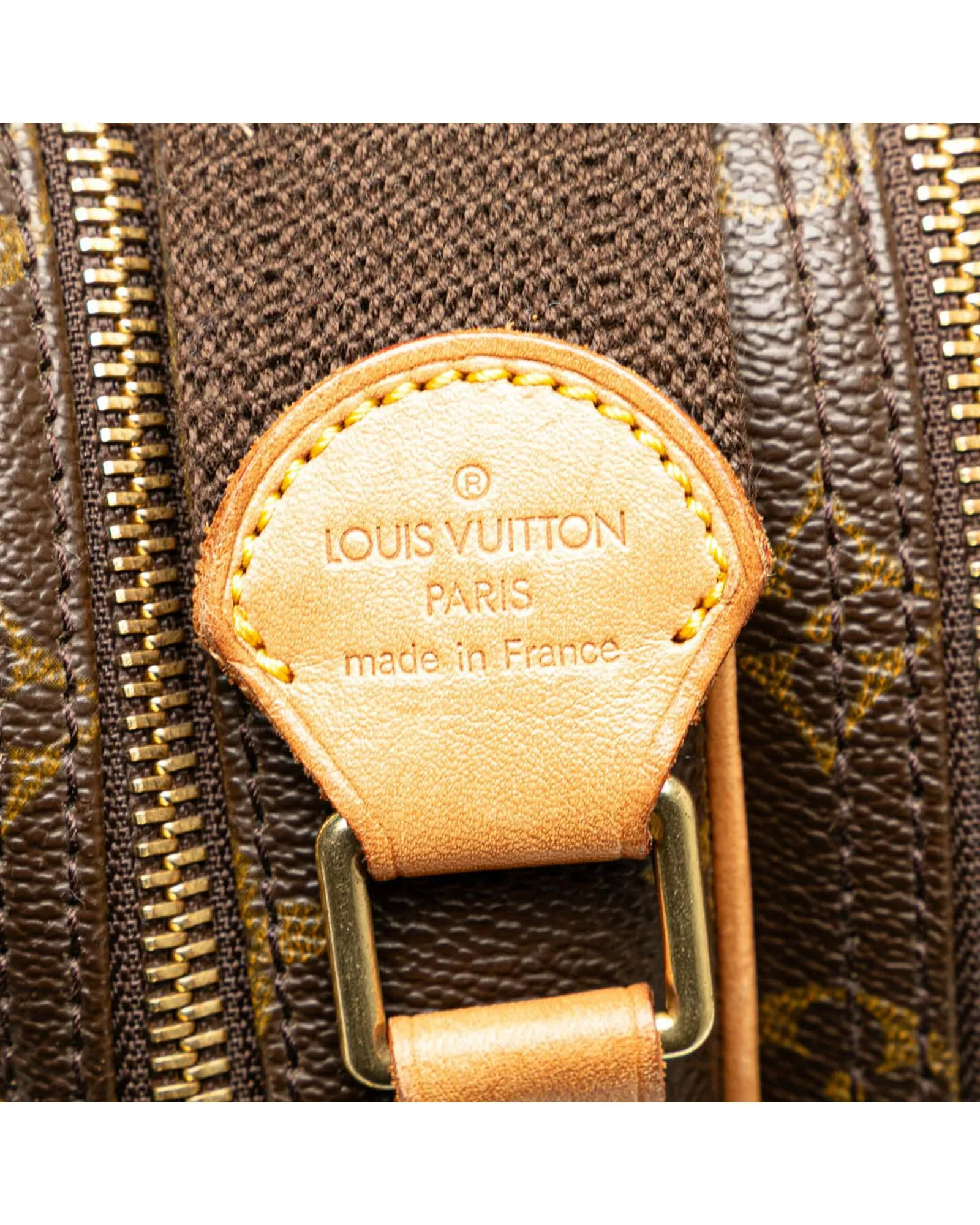 Monogram Canvas Reporter Bag with Leather Trim and Double Compartments