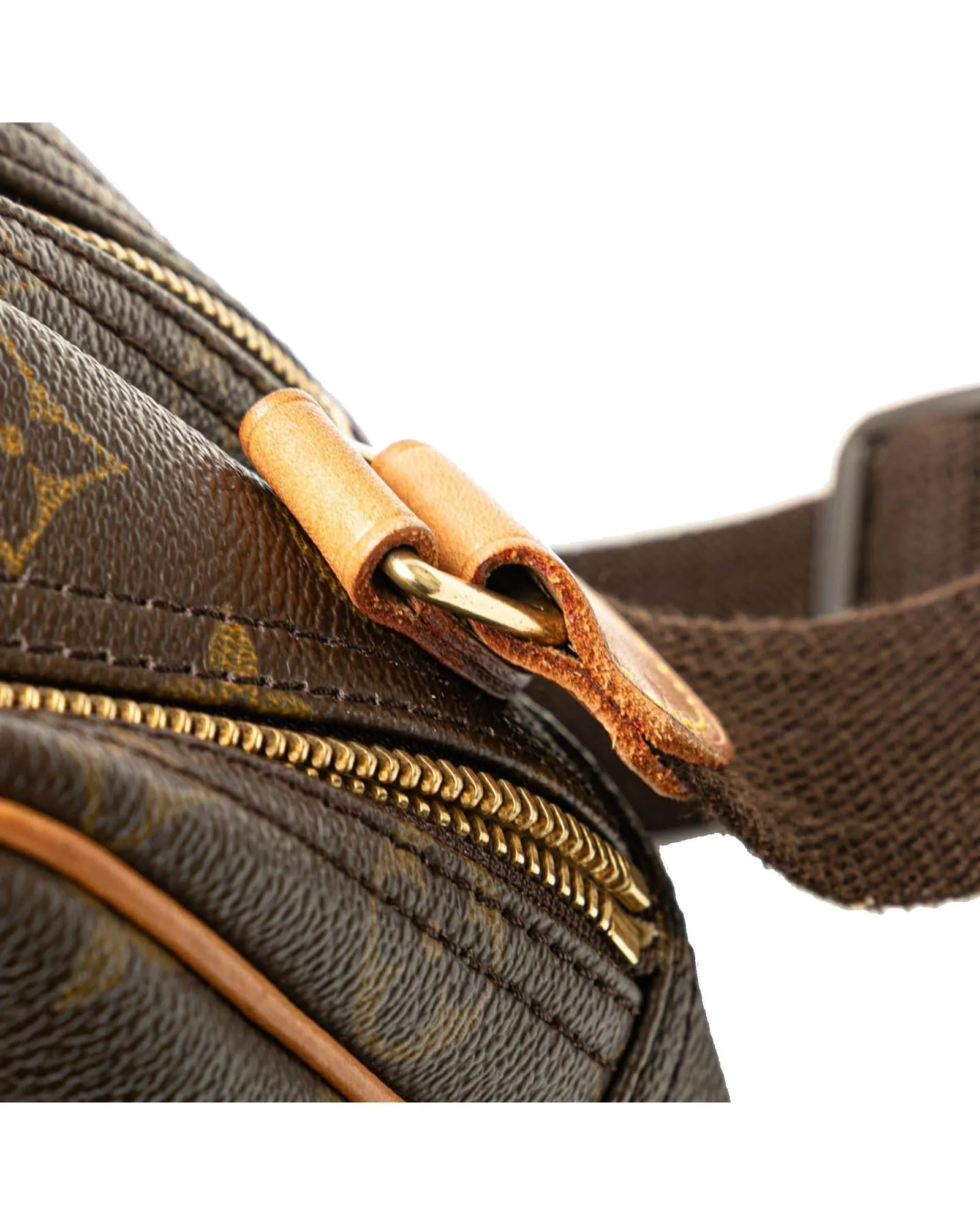 Monogram Canvas Reporter Bag with Leather Trim and Double Compartments