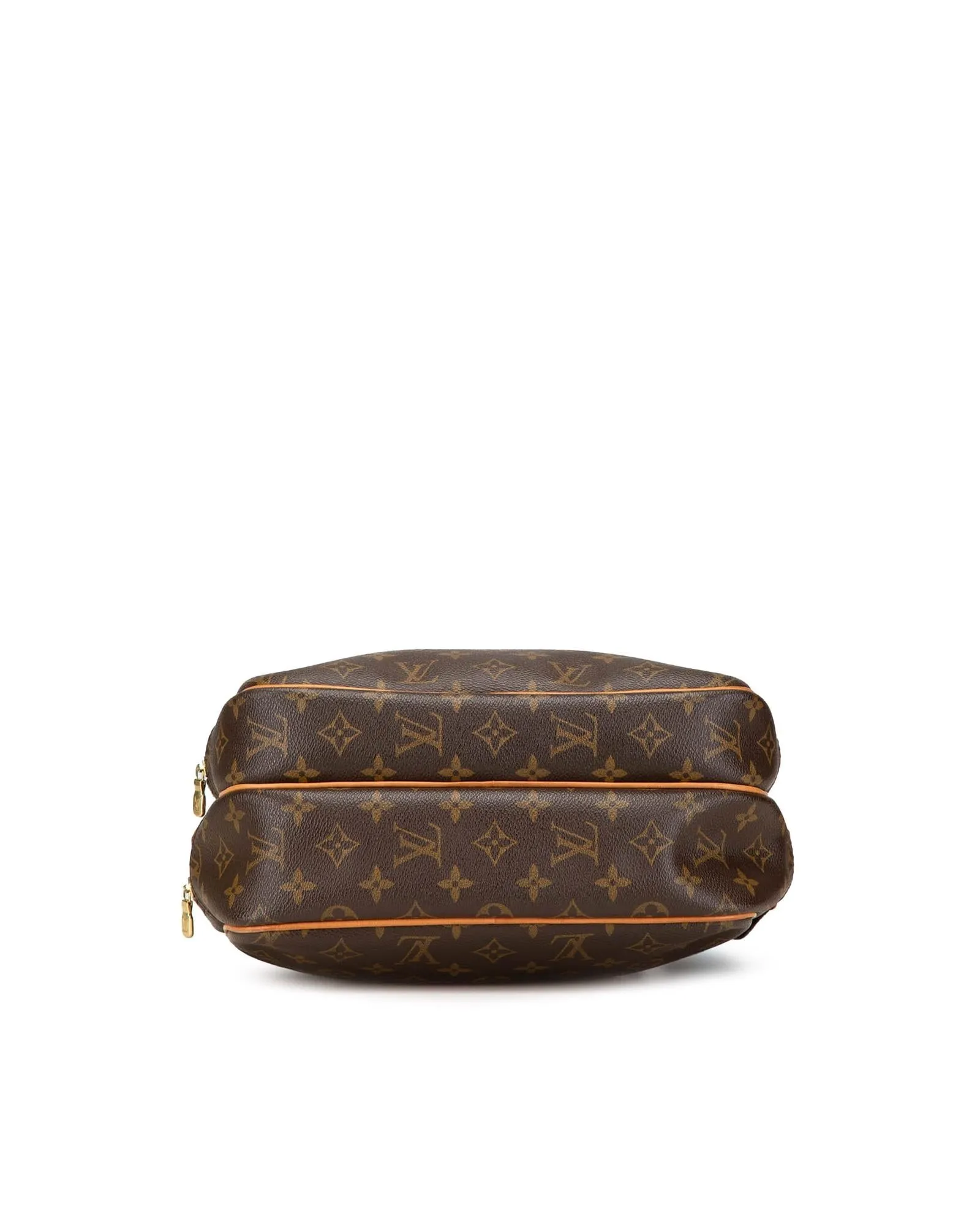 Monogram Canvas Reporter Bag with Leather Trim and Double Compartments