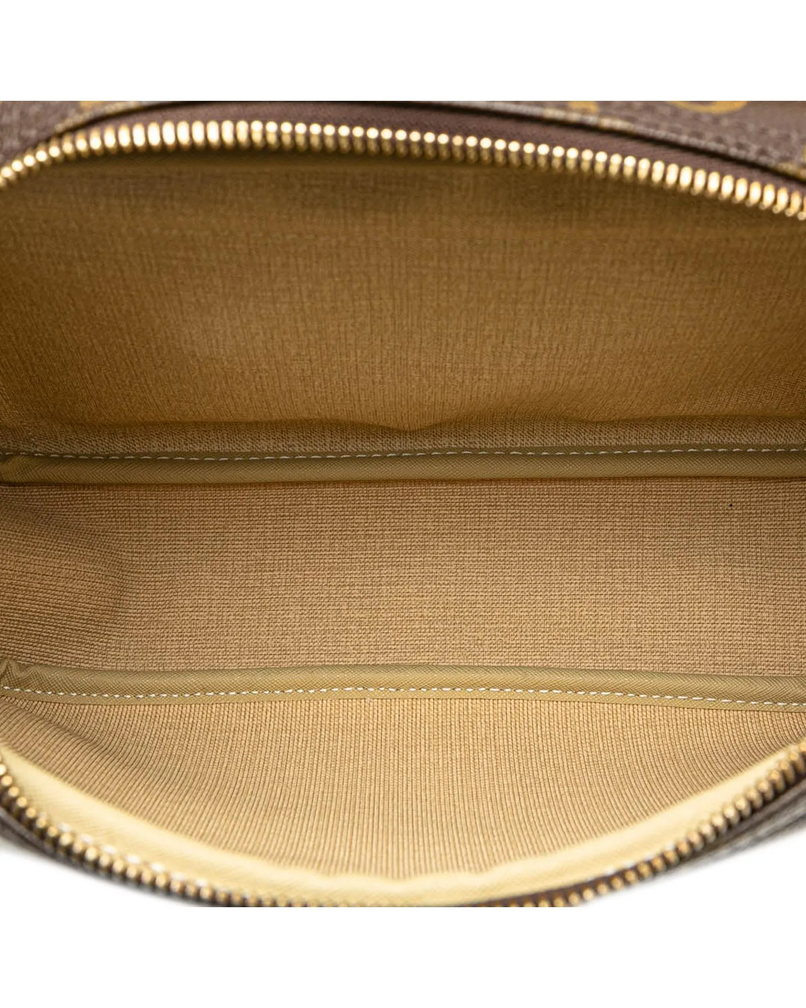 Monogram Canvas Reporter Bag with Leather Trim and Double Compartments