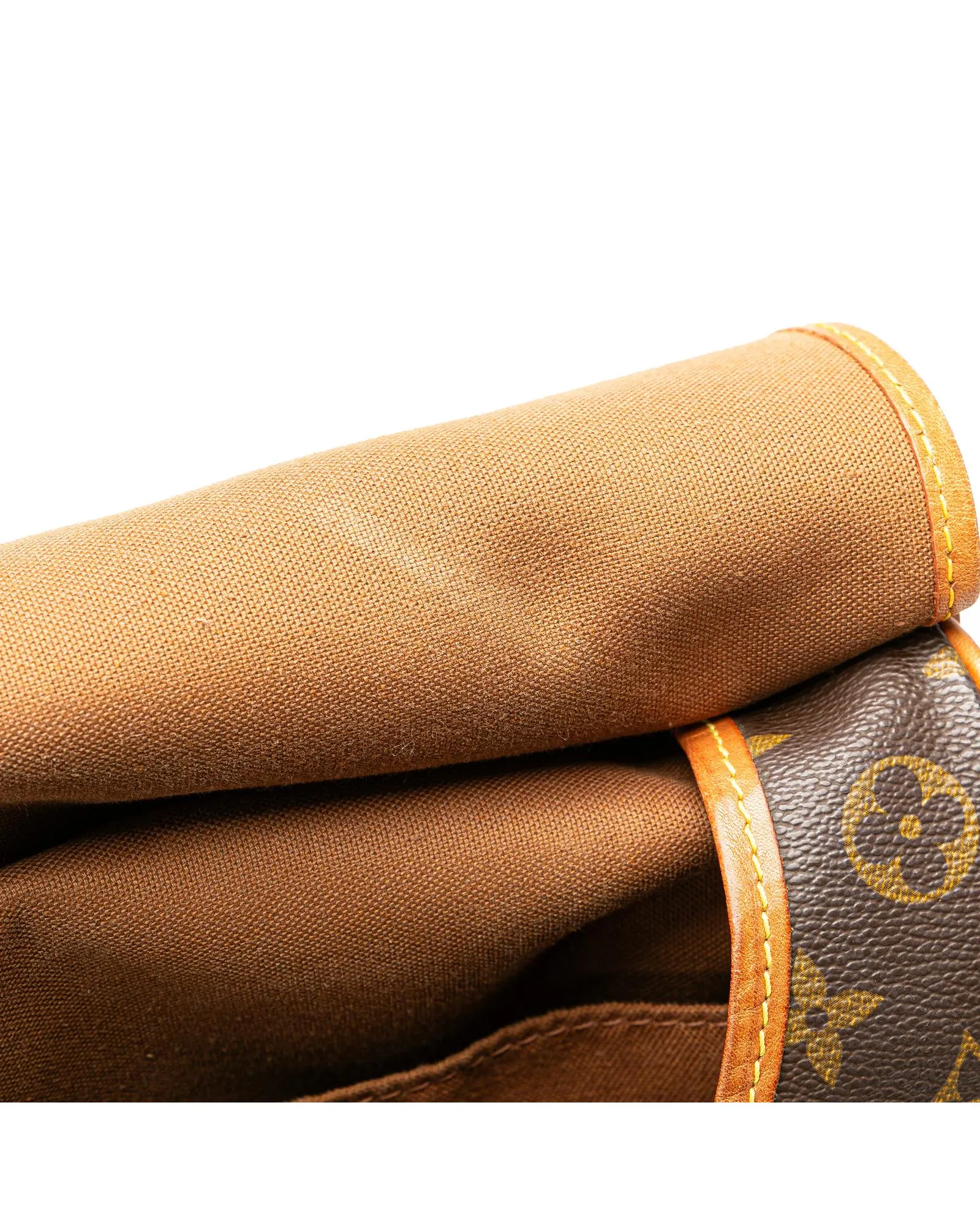 Monogram Saumur Bag with Leather Trim and Buckle Closures