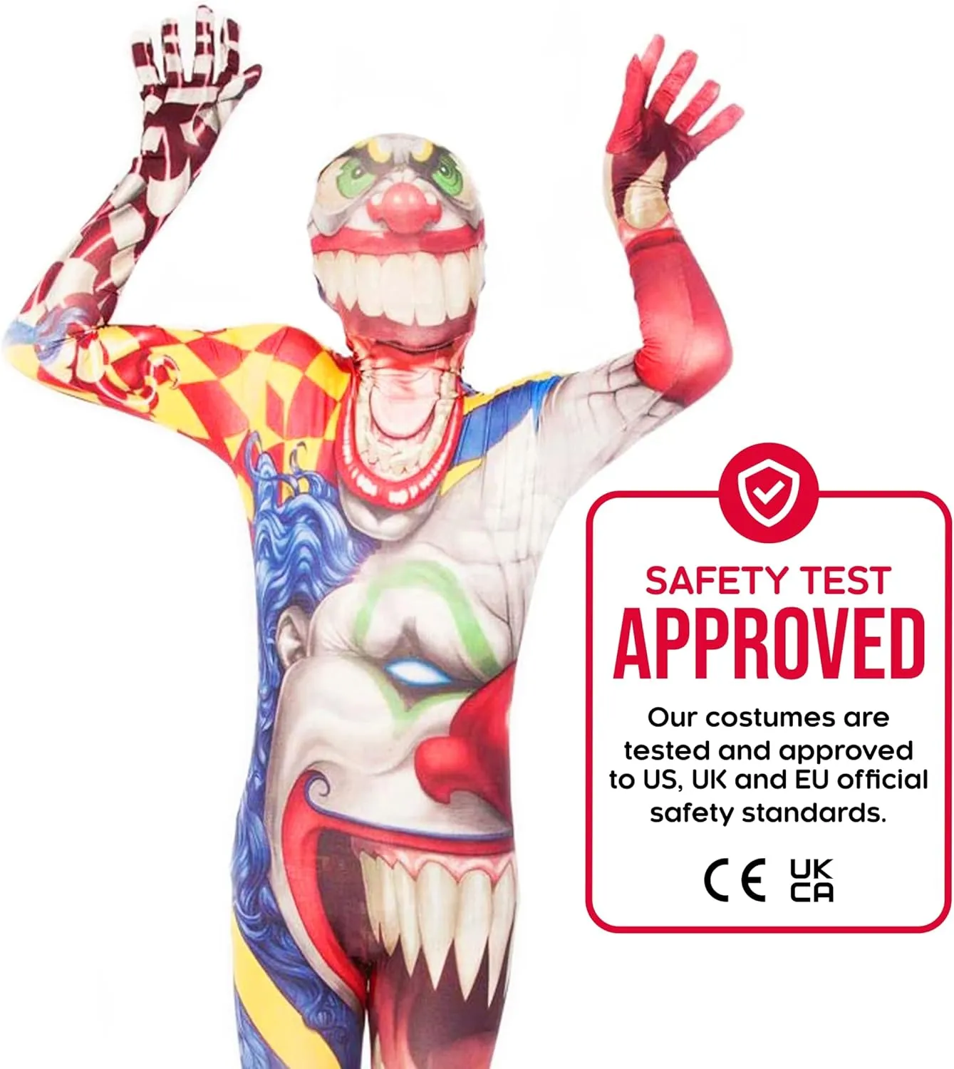 Morphsuits Clown Costume for Kids, Killer Clown Halloween Outfit for Boys, Fun Circus Dress-Up