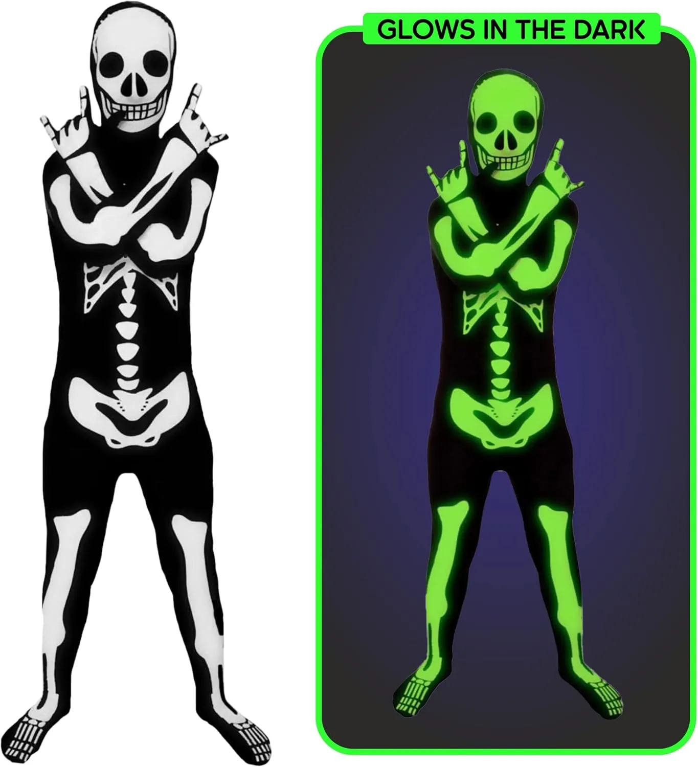 Morphsuits Skeleton Costume for Boys, Skeleton Costume Kids, Kids Skeleton Costume, Scary Halloween Costumes for Boys, Kids Skeleton Costume, Glow in the Dark Costumes