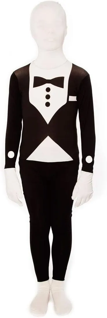 Morphsuits Tuxedo Kids Black Morph Suit, Boys Black Morph Suit, Kids Black Bodysuit Costume, Zentai Suit Scary Costumes Kids