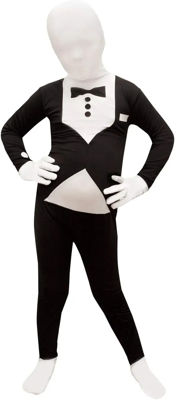 Morphsuits Tuxedo Kids Black Morph Suit, Boys Black Morph Suit, Kids Black Bodysuit Costume, Zentai Suit Scary Costumes Kids