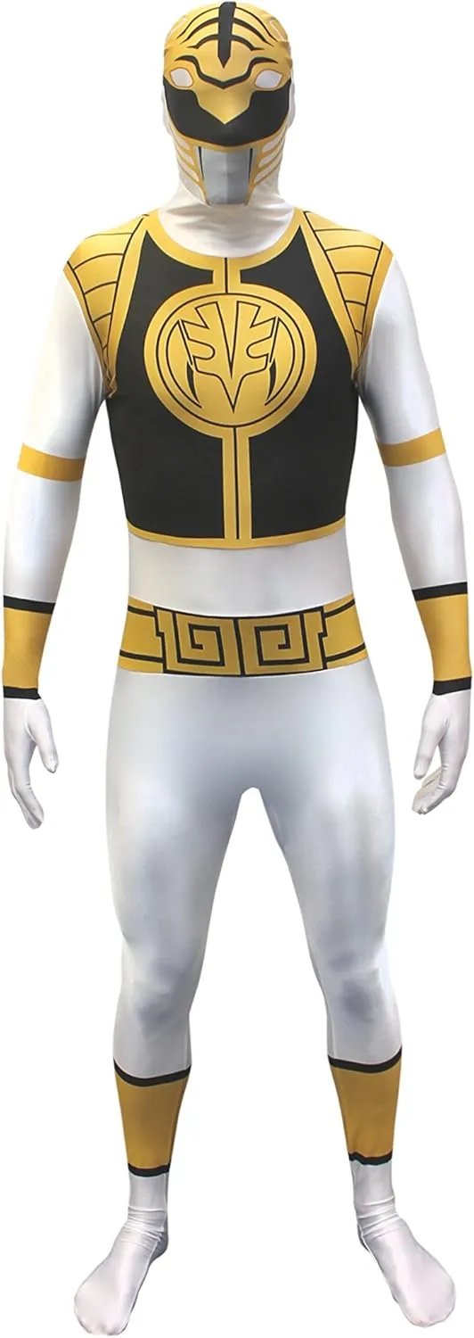 Morphsuits White Power Ranger Costume Adult, Mens Power Ranger Costume