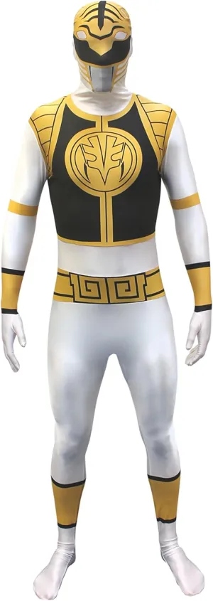 Morphsuits White Power Ranger Costume Adult, Mens Power Ranger Costume