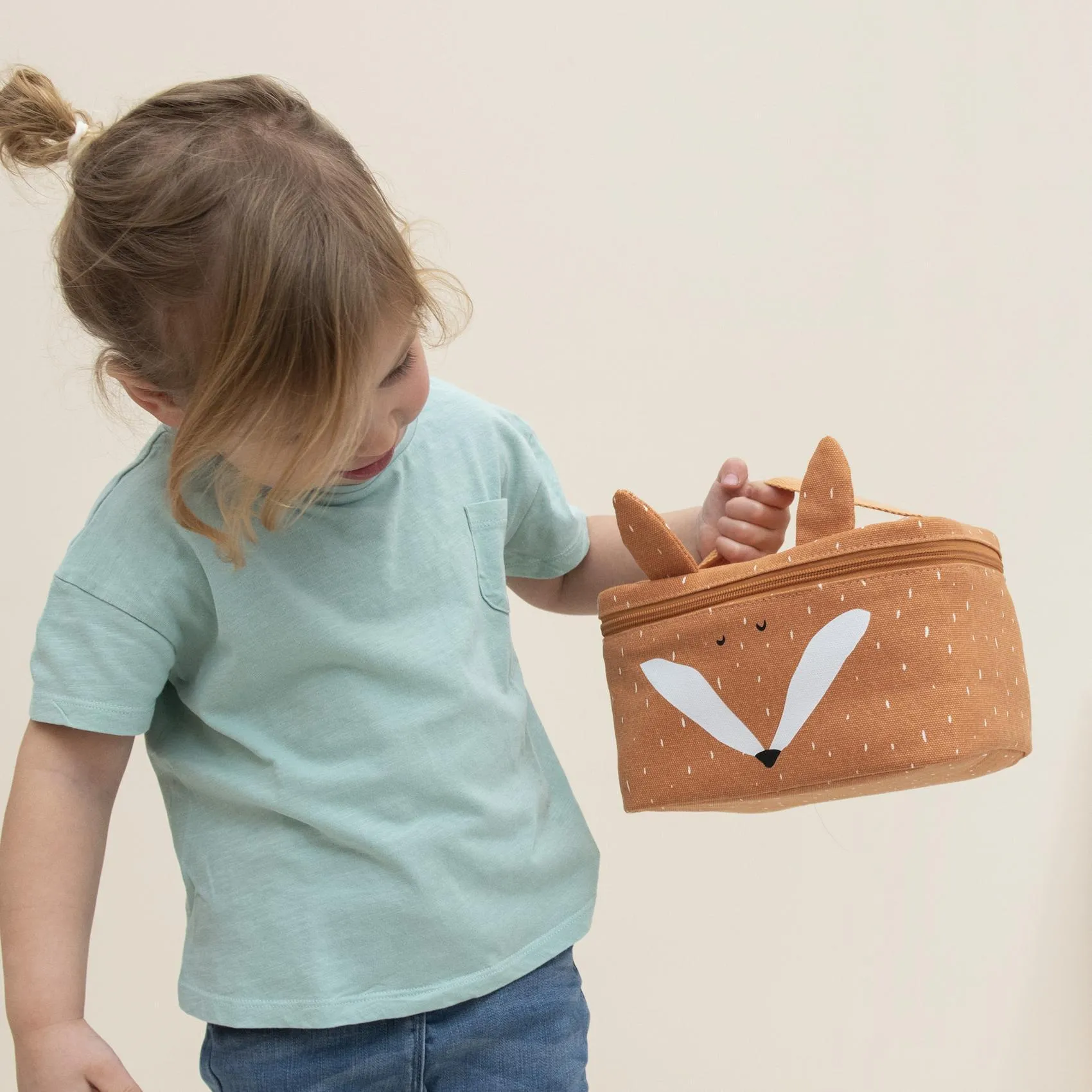Mr. Fox Insulated Lunch Bag by Trixie - 20 x 14 x 14 cm, 100% Cotton