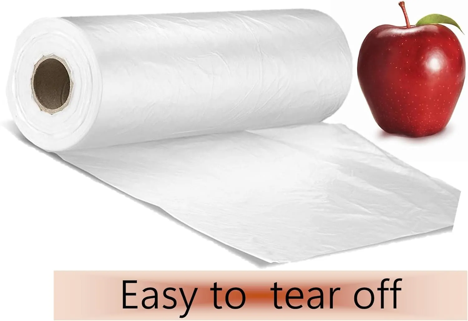Mr Miracle Plastic Produce Bags for Food Storage - 12"x20" Clear Grocery Bag for Fruits, Vegetables, Bread - Easy Peel-Off Design, Continuous Roll, 1.75" Core, Pack of 1400 Bags [4 rolls]