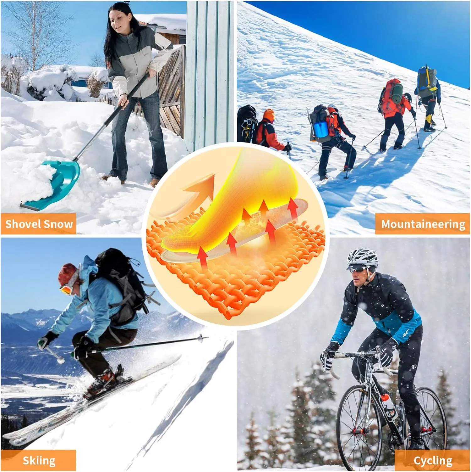 MR.ICE Toe & Insole Feet Warmers - Disposable, Air Activated, Long Lasting Hot Warmers