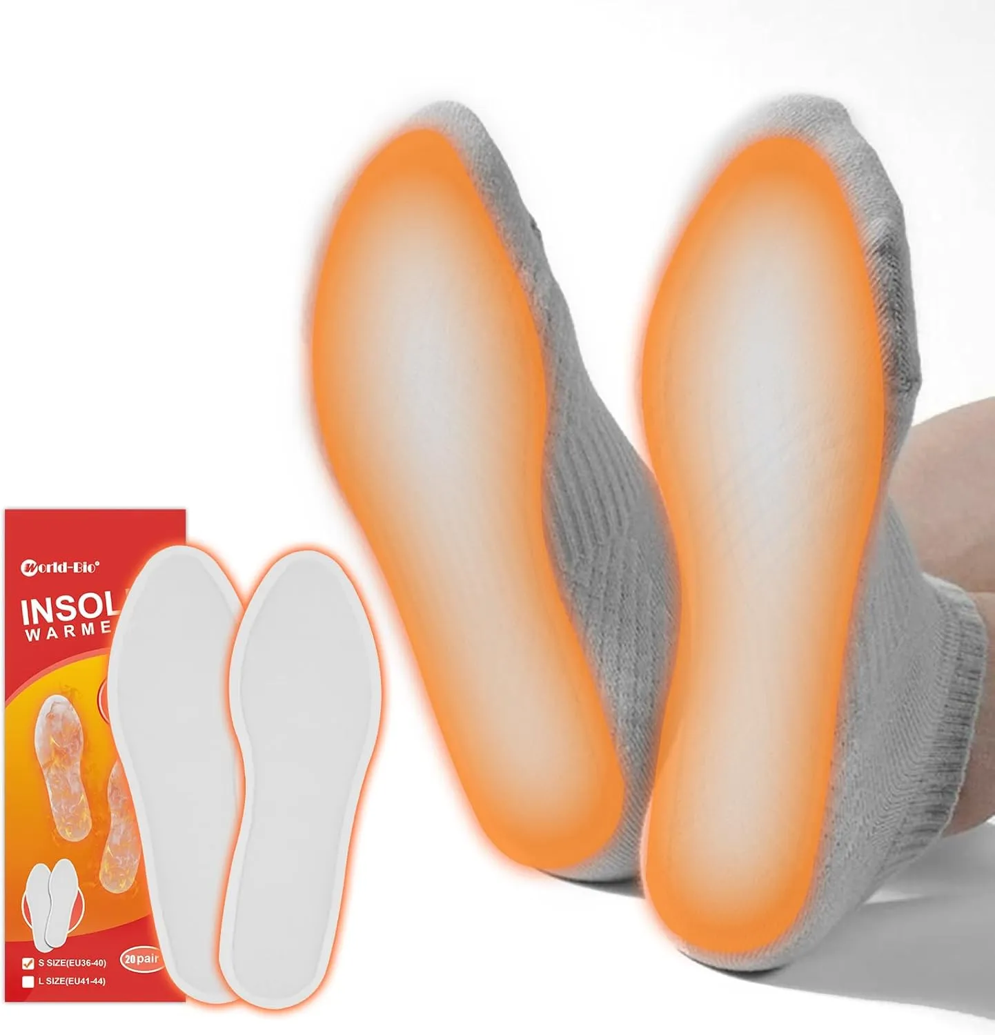 MR.ICE Toe & Insole Feet Warmers - Disposable, Air Activated, Long Lasting Hot Warmers