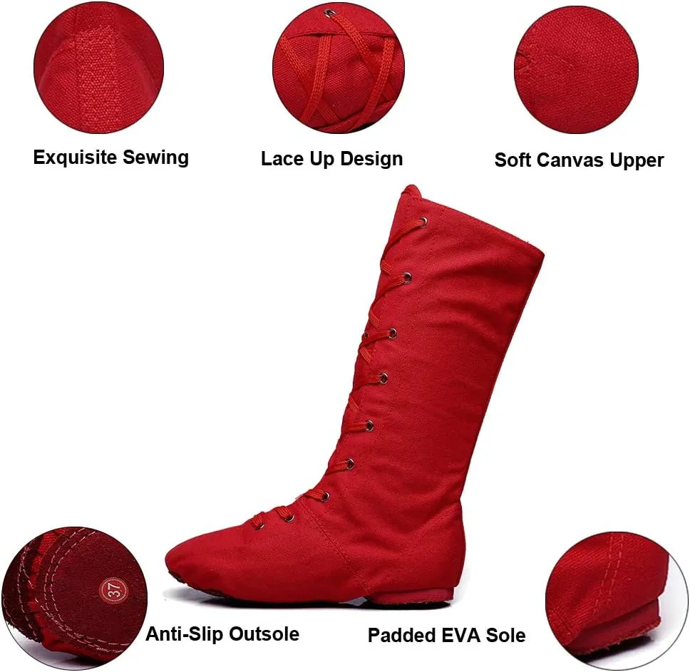 MSMAX Adult Dance Boots High Top Ballet Jazz Dancing Sneakers