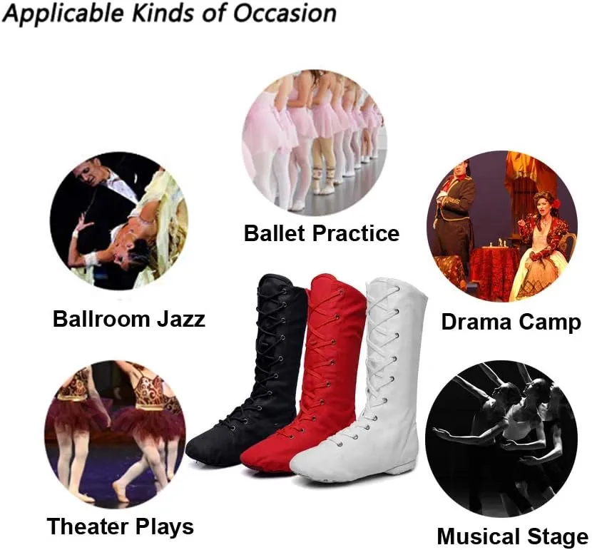 MSMAX Adult Dance Boots High Top Ballet Jazz Dancing Sneakers