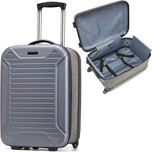 Multi-functional Foldable Suitecase, Space Separation Design, Hard Shell Storage Box, For Business Travel (Color : Black, Size : 20inch)