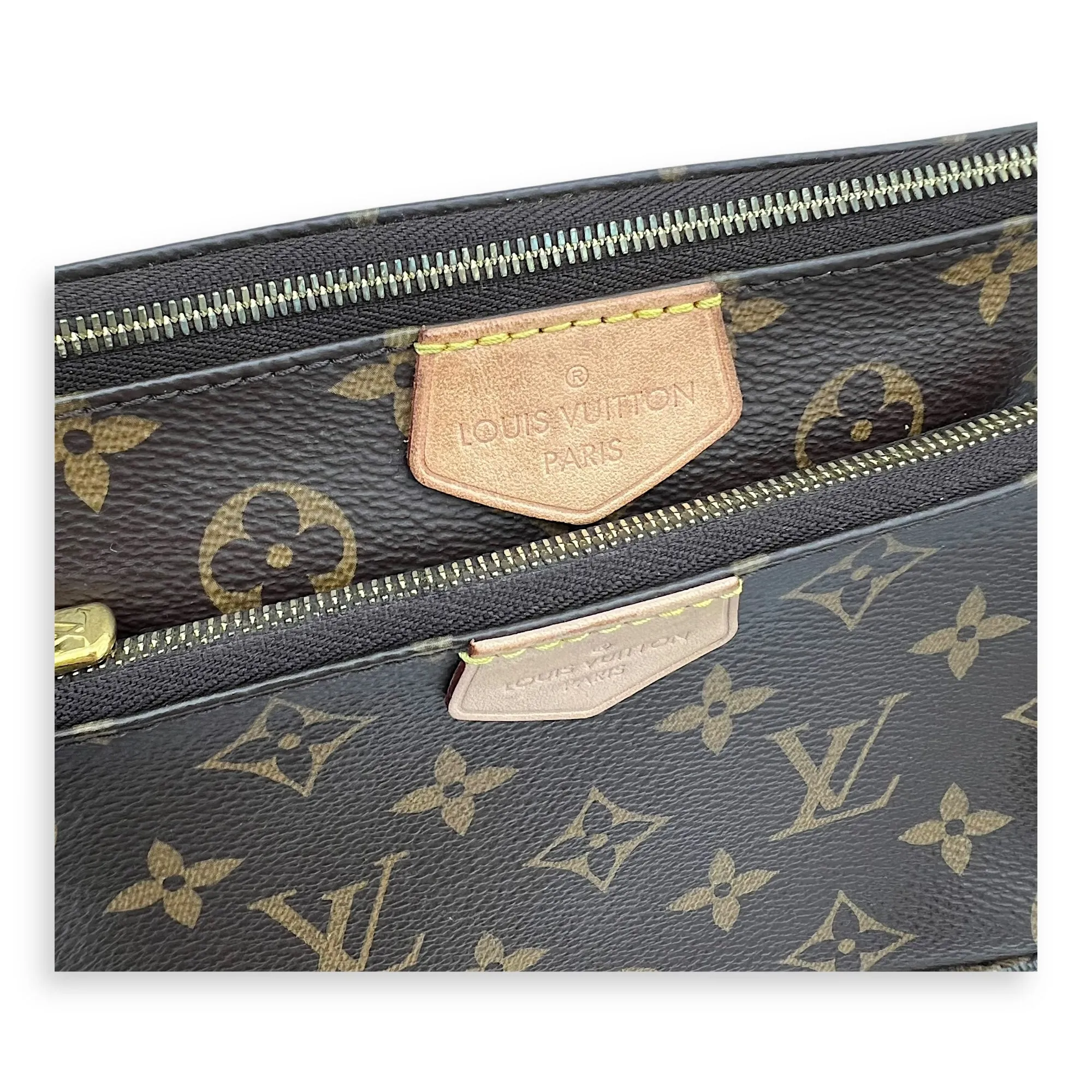 Multi-Pochette Accessoires Crossbody Bag Brown in Monogram Coated Canvas, Gold hardware