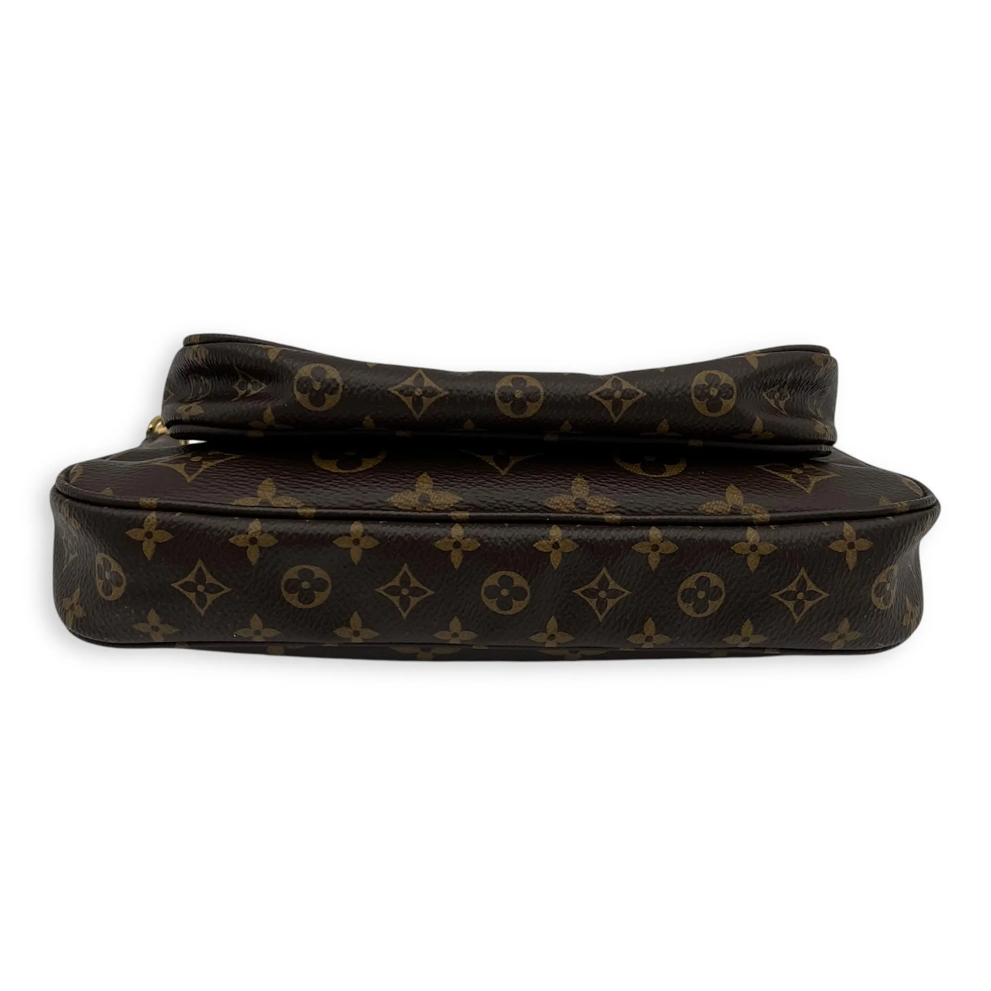 Multi-Pochette Accessoires Crossbody Bag Brown in Monogram Coated Canvas, Gold hardware