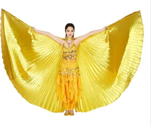 MUNAFIE Belly Dance Isis Wings with Sticks Halloween Carnival Performance Dance Costume Angel Wings(Open on The Back)