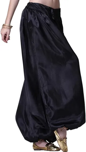 MUNAFIE Celebration of Spirit Palazzo Pant Metallic Praise Dance Pants Belly Dance Arab Carnival Satin Pants
