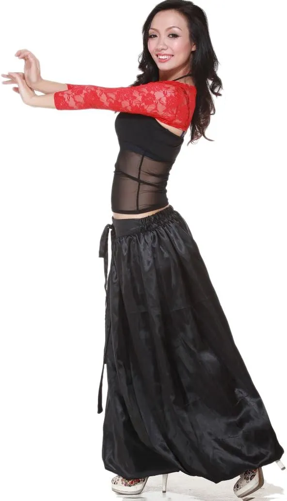 MUNAFIE Celebration of Spirit Palazzo Pant Metallic Praise Dance Pants Belly Dance Arab Carnival Satin Pants