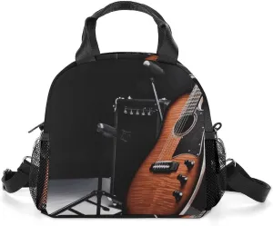 Musical Instrument Guitar Insulated Lunch Bag Portable Lunch Box Tote Cooler Bags Lunchbox For Travel Picnic Work
